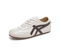 Womens Retro Trainers Leather Suede Sneakers Vintage Shoes | Split sheepskin upper, PU lining, pigskin insole, rubber sole, low heel