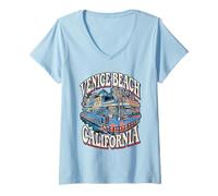 Womens Retro Venice Beach West Coast Logo Shirt V-Neck T-Shirt