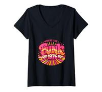 Women's Retro Vintage Disco Funk 50th 50 Age Milestone Groovy 1976 V-Neck T-Shirt