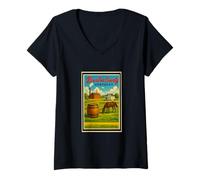 Womens Retro Vintage Lexington Louisville Kentucky KY Art Graphic V-Neck T-Shirt