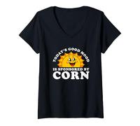 Women's Retro Vintage Maize or Corn V-Neck T-Shirt