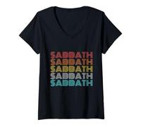 Womens Retro Vintage Sabbath V-Neck T-Shirt
