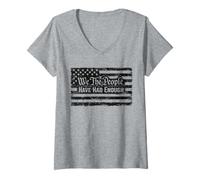 Women's Retro Vintage USA Flag We The People Have Had Enough V-Neck T-Shirt