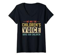 Womens Retro Vintage We Are The Children's Voice Save Our Children V-Neck T-Shirt