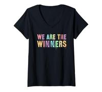 Women's Retro WE are Winners Competition Game Day Motivational V-Neck T-Shirt