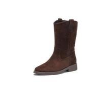 Women's Retro Western Suede Boots - Pointed Toe, Chunky Sole & Skinny Ankle Fit | Non-Slip, Lightweight Comfort for Motorcycle, Work and Travel Brown