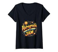 Womens Retrograde Jam V-Neck T-Shirt