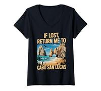 Women's Return Me Tropical Summer Mexican Mexico Cabo San Lucas V-Neck T-Shirt