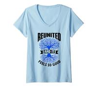 Womens Reunited and It Feels So Good Families Family Reunion V-Neck T-Shirt