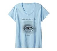 Womens Revelation 1:7 Rapture & Second Coming Every Eye Shall See V-Neck T-Shirt