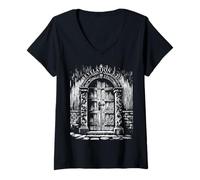 Womens Revelation 3:20 I Stand at The Door and Knock - Jesus Quote V-Neck T-Shirt