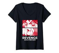 Women's Revenge Hate At First Sight Anime Graphic V-Neck T-Shirt