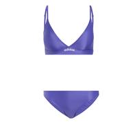 adidas Women's Padded 2-Way Straps Triangle Bikini Set Swimwear, Solar Purple/White, 40