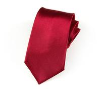Womens Reversible Tied Front Crop Top Men's Solid Satin Neck Tie Formal Business 7.5cm Monochrome Wedding Red Tie Hair Ties with Bows Neutral Colors (Red, One Size)