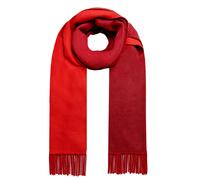 Women's Reversible Two-Tone Scarf with Tassels - BERRY / ONE