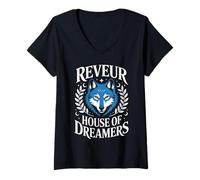 Womens Reveur House of Dreamers Wolf Spirit Animal Nature V-Neck T-Shirt