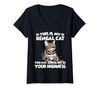 Womens Revival T | Bengal cat Bengal cat V-Neck T-Shirt