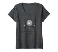 Womens Revolution Is Coming With Etherparty Shirt Fuel To The Moon V-Neck T-Shirt