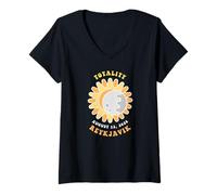 Womens Reykjavik Iceland Solar Eclipse Totality August 12, 2026 V-Neck T-Shirt