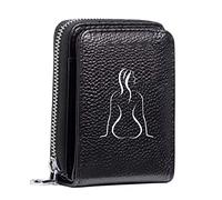Women's RFID Blocking Leather Small Compact Bi-fold Zipper Pocket Wallet Card Case Purse with ID Window (Sexy)