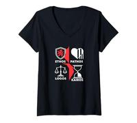 Womens Rhetorical Appeals Definition Print Ethos, Pathos, Logos V-Neck T-Shirt