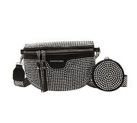 Womens Rhinestone Chest Bag Purses,Multipurpose Crossbody Bag with Coin Purse,Sparkly Fanny Pack for Club Party Beach Travel, Silver, One Size, Fashion