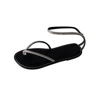 Women's Rhinestone Flip Flops UK Clearance Ladies Flat Slip On Sandals Sparkly Sling Back Shoes Open Toe Sandal Diamante Casual Sandals Slippers Summer Beach Shoe Strappy Sandals Slides Non-Slip