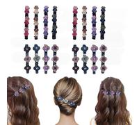 Women's Rhinestone Flower Hair Clips Set - 16 Pcs Sparkling Floral Barrettes for All Hair Types, Elegant Non - Slip Hair Accessories for Daily & Party Use