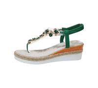 Women's Rhinestone Gladiator Sandals Pearl Sparkling Post Bohemian Roman Shoes Memory Foam Cushion Wedge Chunky Heels Lightweight Comfortable Wedding Prom Walking Slide Sandal Trendy