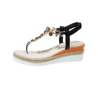 Women's Rhinestone Gladiator Sandals Pearl Sparkling Post Bohemian Roman Shoes Memory Foam Cushion Wedge Chunky Heels Lightweight Comfortable Wedding Prom Walking Slide Sandal Trendy