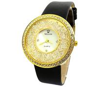 Women's Rhinestone Movement Black Sublime Fashion Gold Gold Leather Watch Gift Idea