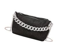 Women's Rhinestones Evening Bag With Chain Sparkling Shoulder Bags Casual Handbag For Parties Weddings And Special Event Chain Strap Clutch