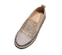 Women's Rhinestones Slip On Flats UK Sale, Ladies Classic Loafers Ballerina Shoes Work Smart Office Formal Shoe Fashion Flats Driving Shoe Low Wedge Sandals Comfortable Round Toe Slip on Shoes