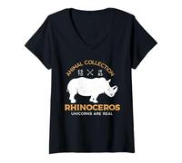 Womens Rhinoceros Unicorns are Real Funny Animal Gifts V-Neck T-Shirt