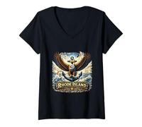 Women's Rhode Island Eagle Maritime Heritage State V-Neck T-Shirt