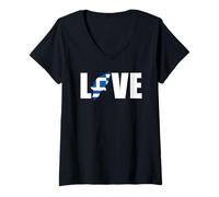 Women's Rhodes Island Map Greece Lovers Outfit Love V-Neck T-Shirt