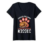 Womens Rhodesian Ridgeback Dog V-Neck T-Shirt