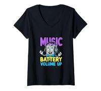 Women's Rhythm Charged Soundwave Energy Character V-Neck T-Shirt