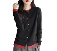 Womens Ribbed Cardigan Lady Cable Knit Cardigans Open Front Design Sweater Cropped Knitwear Women Office Wear Top Warm Knitted Sweaters for Seasonal Transition Black