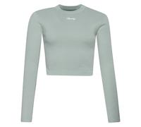 Women's ribbed embroidered long-sleeved fitted T-shirt Superdry Vert L