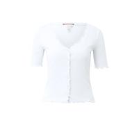 Women's Ribbed Jersey Jacket with Ruffle Detail QS Blanc S