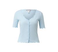 Women's Ribbed Jersey Jacket with Ruffle Detail QS Bleu S