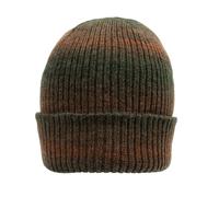 Women's Ribbed Knit Beanie Hat with Ombre Pattern