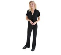 Women's Ribbed Knit Flared Trousers 24 Colours Noir 38