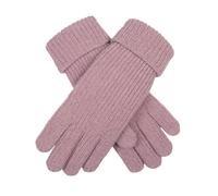 Women's Ribbed Knit Gloves with Metallic Yarn - LILAC / ONE
