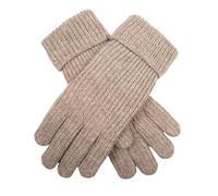 Women's Ribbed Knit Gloves with Metallic Yarn - OATMEAL / ONE