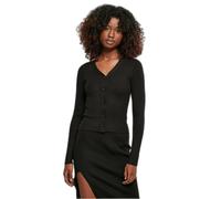 Women's ribbed knit short cardigan Urban Classics Noir XS