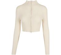 Women's ribbed knit short zipped cardigan Urban Classics GT Blanc 2XL