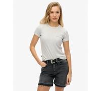 Women's ribbed logo T-shirt Superdry Essential Gris XL