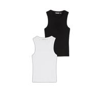 Women's Ribbed Racerback Tank Top Tom Tailor Denim Noir S